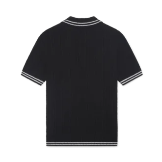 Tricou polo cu bordură argintie