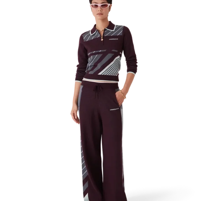 Tricou polo cu mâneci lungi din lână merino Diagonal Tennis Tricou polo cu mâneci lungi din lână merino Diagonal Tennis