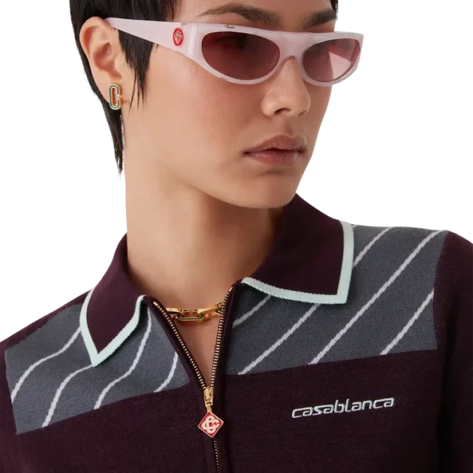 Tricou polo cu mâneci lungi din lână merino Diagonal Tennis Tricou polo cu mâneci lungi din lână merino Diagonal Tennis