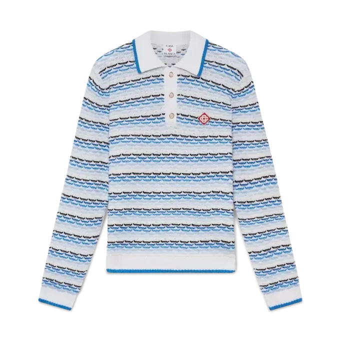 Tricou polo cu mâneci lungi și cusături pliate Tricou polo cu mâneci lungi și cusături pliate