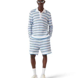 Tricou polo cu mâneci lungi și cusături pliate