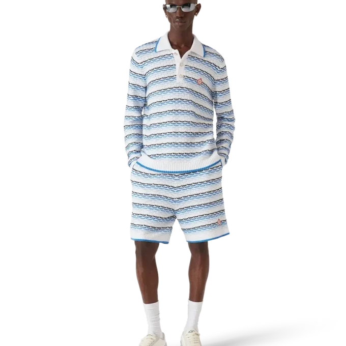 Tricou polo cu mâneci lungi și cusături pliate Tricou polo cu mâneci lungi și cusături pliate