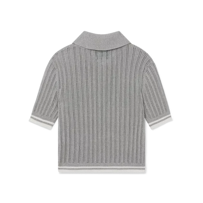 Tricou polo cu mâneci scurte argintiu