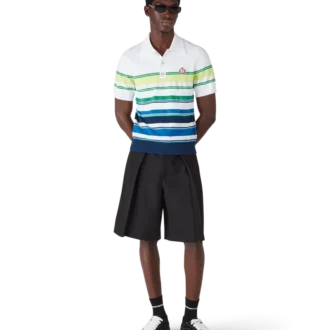 Tricou polo cu mâneci scurte și dungi degradate