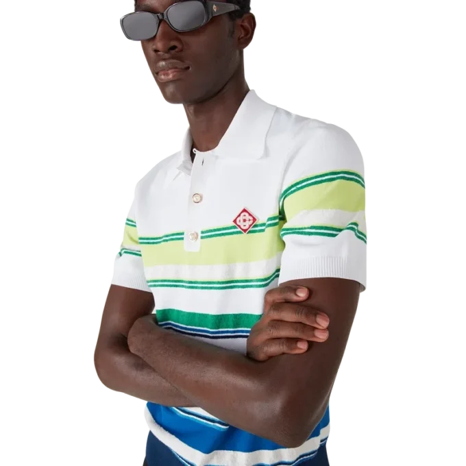 Tricou polo cu mâneci scurte și dungi degradate Tricou polo cu mâneci scurte și dungi degradate