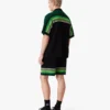 Tricou polo cu mâneci scurte și dungi negre pentru pantaloni scurți Tricou polo cu mâneci scurte și dungi negre pentru pantaloni scurți