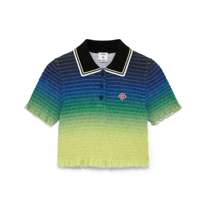 Tricou polo cu mâneci scurte și efect de degrade