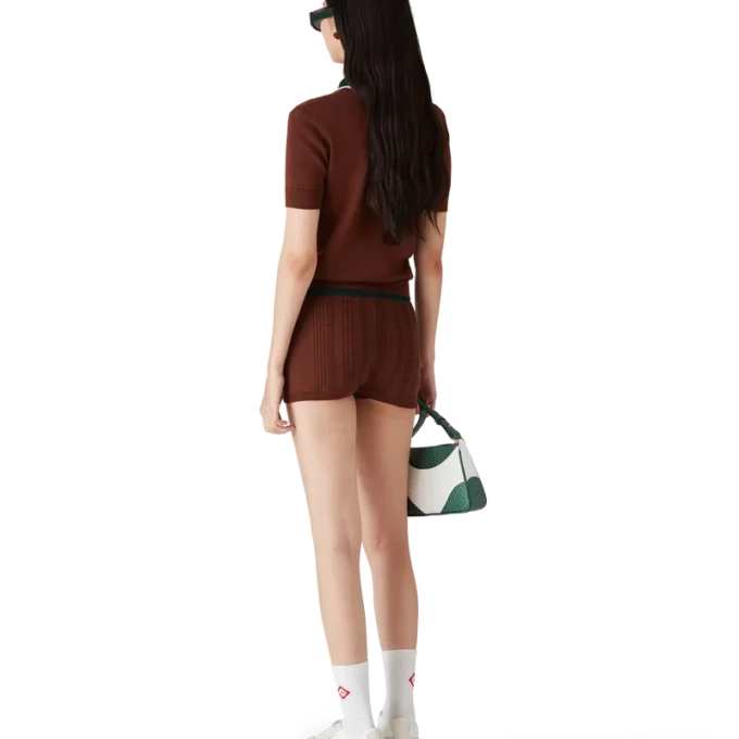 Tricou polo cu tricotaj în relief Tricou polo cu tricotaj în relief