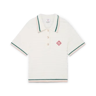 Tricou polo din bumbac bouclé