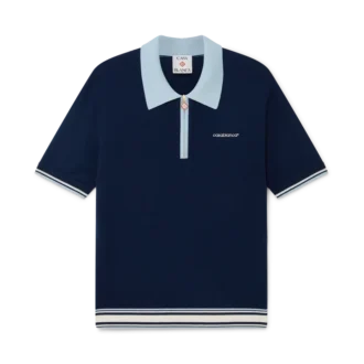 Tricou polo din tricot merino