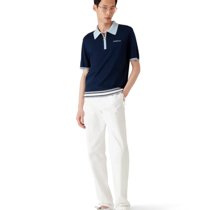 Tricou polo din tricot merino Tricou polo din tricot merino