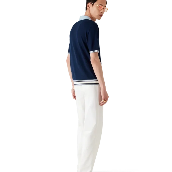 Tricou polo din tricot merino Tricou polo din tricot merino