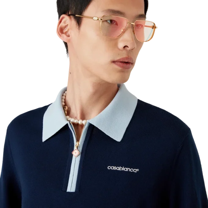 Tricou polo din tricot merino Tricou polo din tricot merino