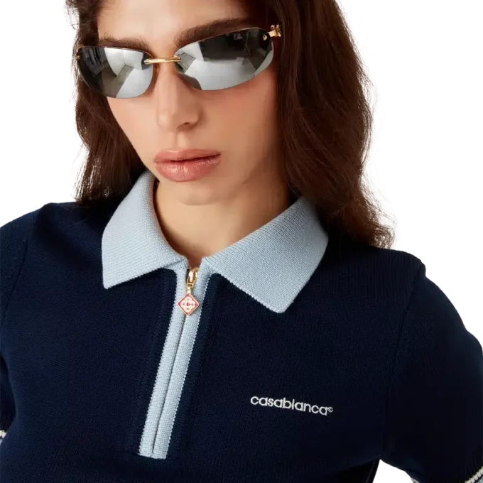 Tricou polo din tricot merino Tricou polo din tricot merino