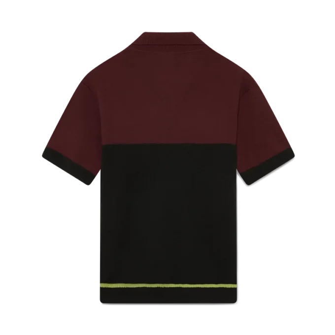 Tricou polo din tricot merino cu dungi Tricou polo din tricot merino cu dungi