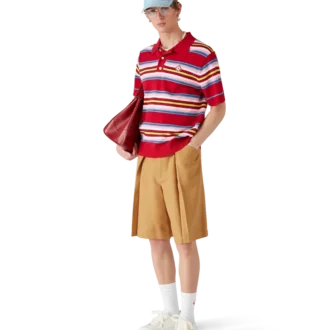 Tricou polo oversized cu dungi