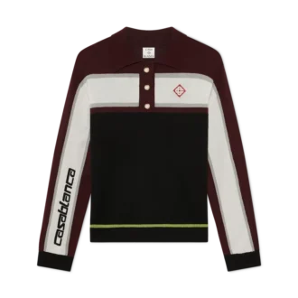 Tricou polo oversized cu mâneci lungi și dungi