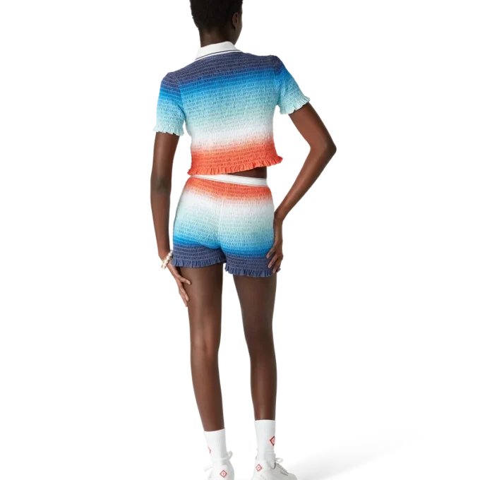 Tricou polo scurt cu imprimeu degradé