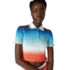 Tricou polo scurt cu imprimeu degradé