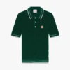 Tricou polo verde cu mâneci scurte, croșetat Tricou polo verde cu mâneci scurte, croșetat