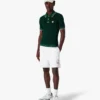 Tricou polo verde cu mâneci scurte, croșetat Tricou polo verde cu mâneci scurte, croșetat