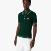Tricou polo verde cu mâneci scurte, croșetat Tricou polo verde cu mâneci scurte, croșetat