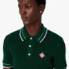 Tricou polo verde cu mâneci scurte, croșetat Tricou polo verde cu mâneci scurte, croșetat