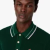 Tricou polo verde cu mâneci scurte, croșetat Tricou polo verde cu mâneci scurte, croșetat