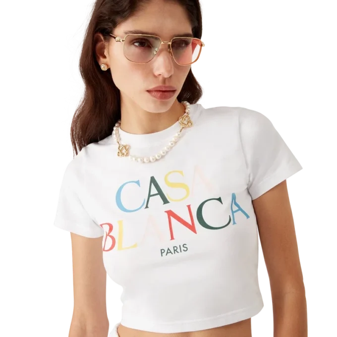 Tricou scurt cu logo suprapus