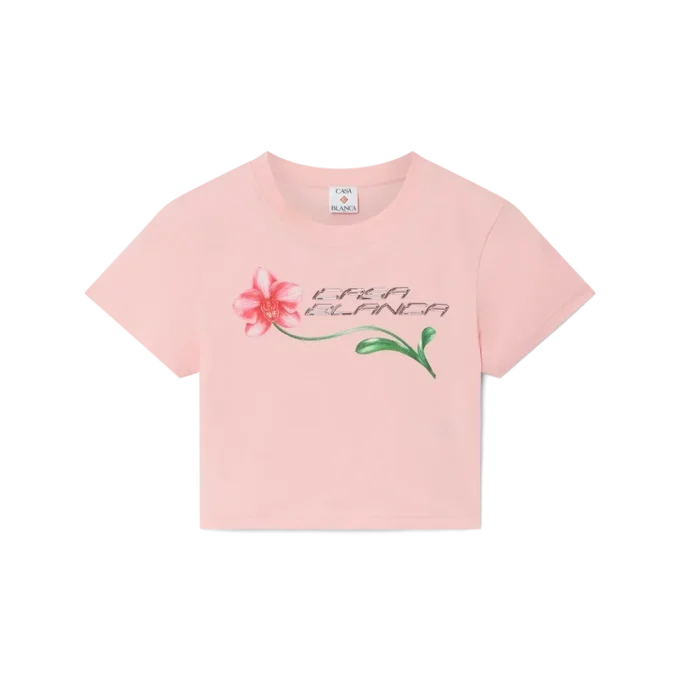 Tricou scurt pentru bebeluși cu logo Orchid Tricou scurt pentru bebeluși cu logo Orchid