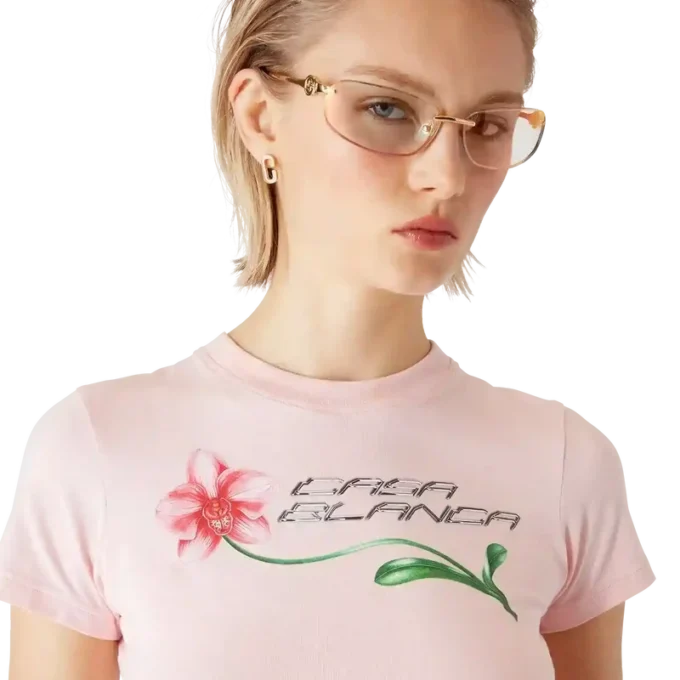 Tricou scurt pentru bebeluși cu logo Orchid Tricou scurt pentru bebeluși cu logo Orchid