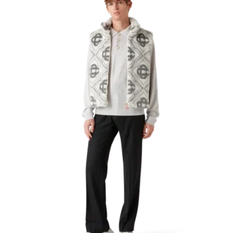 Vestă din blană artificială cu monogramă