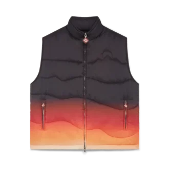 Vestă matlasată din nailon cu efect de gradient