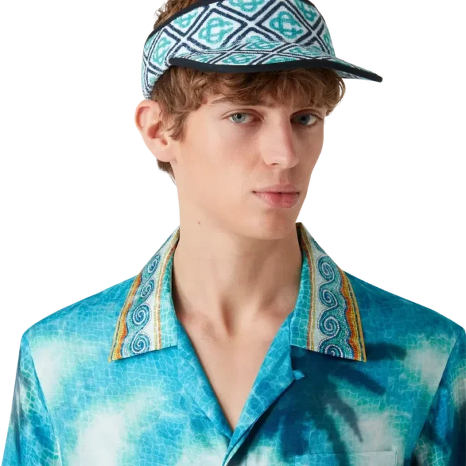 Vizieră din material textil cu monogramă